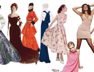 Ilustração referente a história da moda durante as décadas.